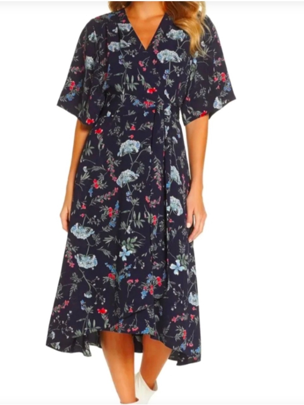 Tahari Kimono Style Dress Navy Sz:10